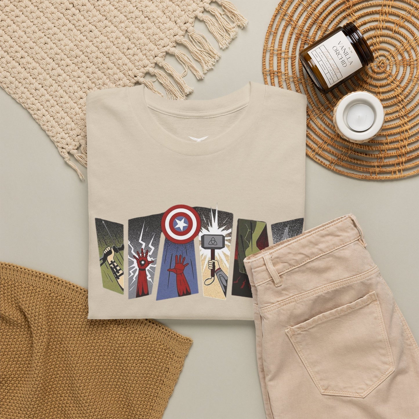 Superhero Minimalist Panel Design graphic tee - Velcrow
