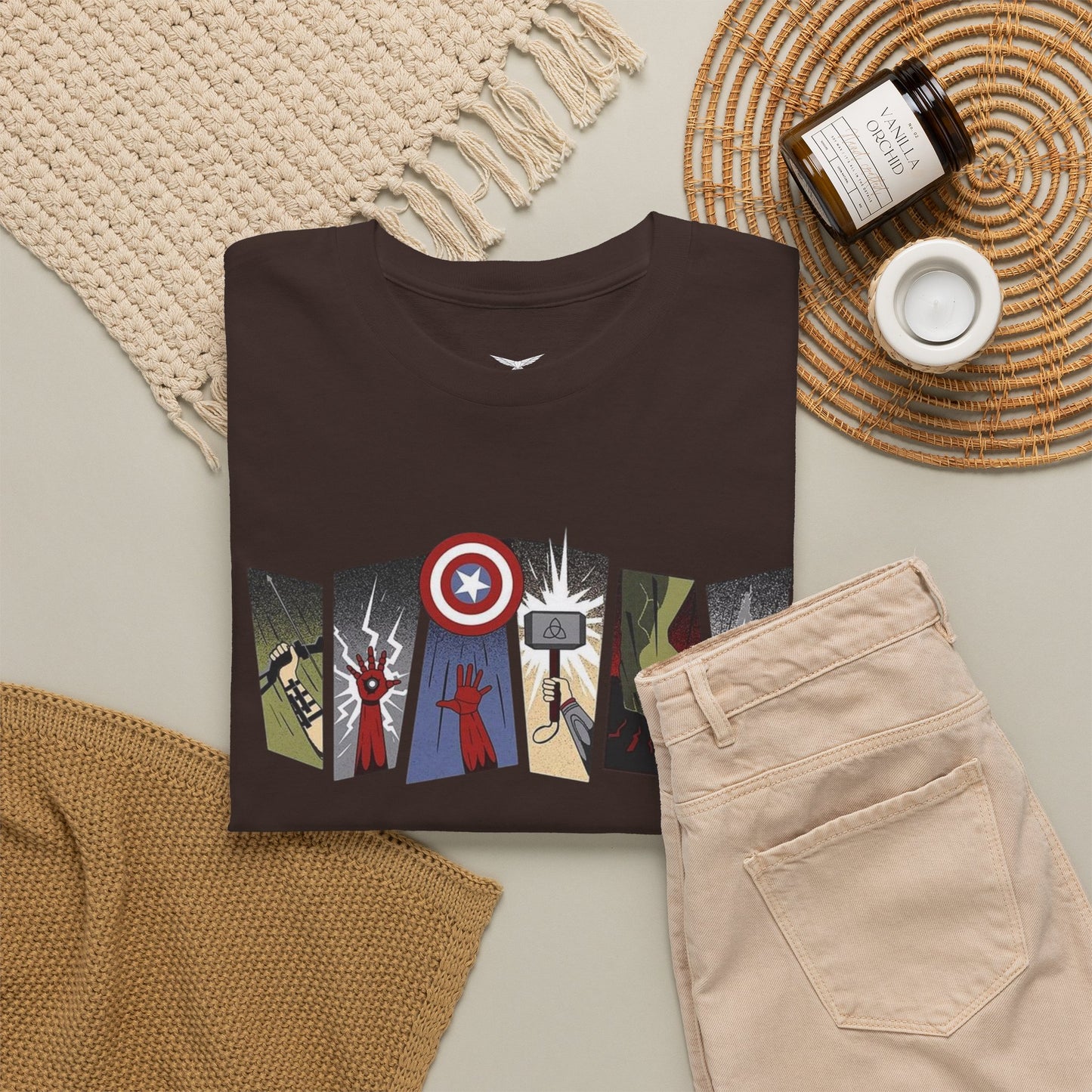 Superhero Minimalist Panel Design graphic tee - Velcrow