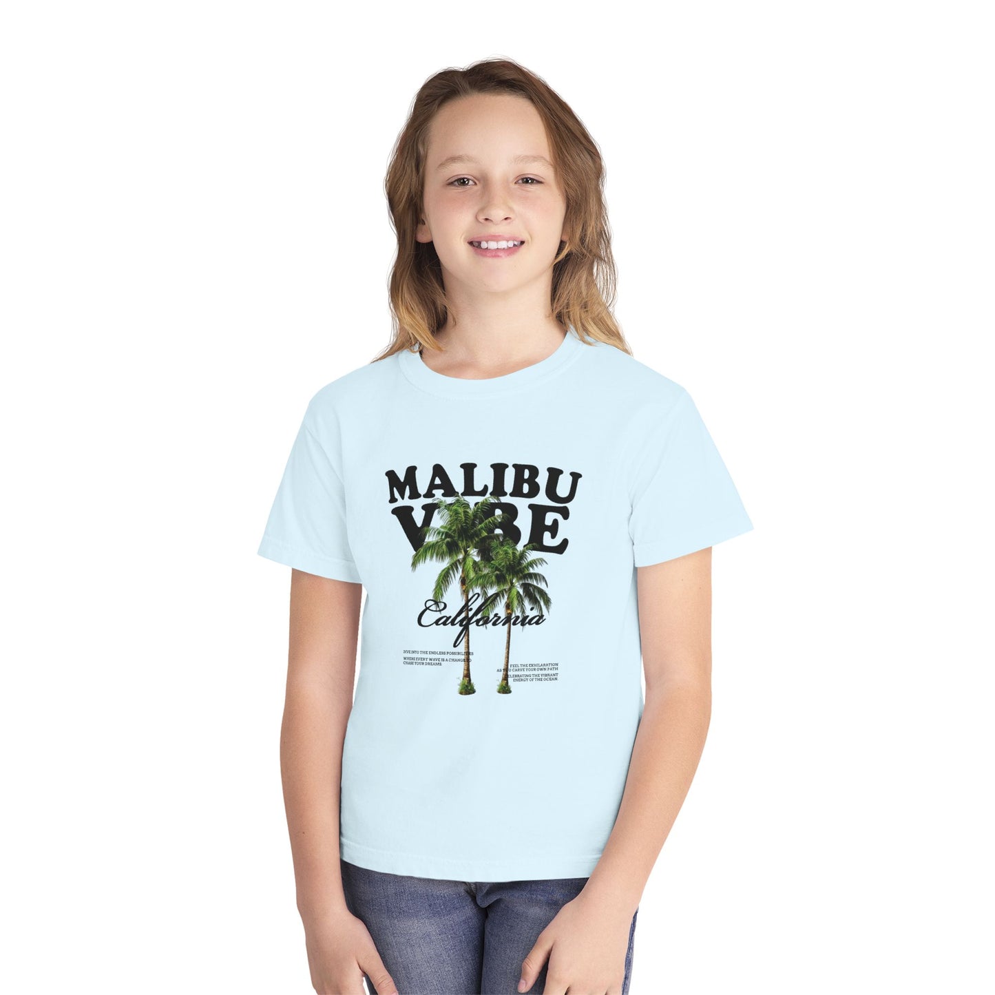 Malibu Vibe Youth Tee — California Palm Tree Graphic graphic tee - Velcrow
