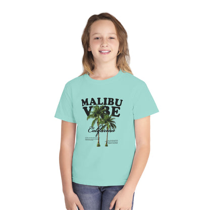 Malibu Vibe Youth Tee — California Palm Tree Graphic