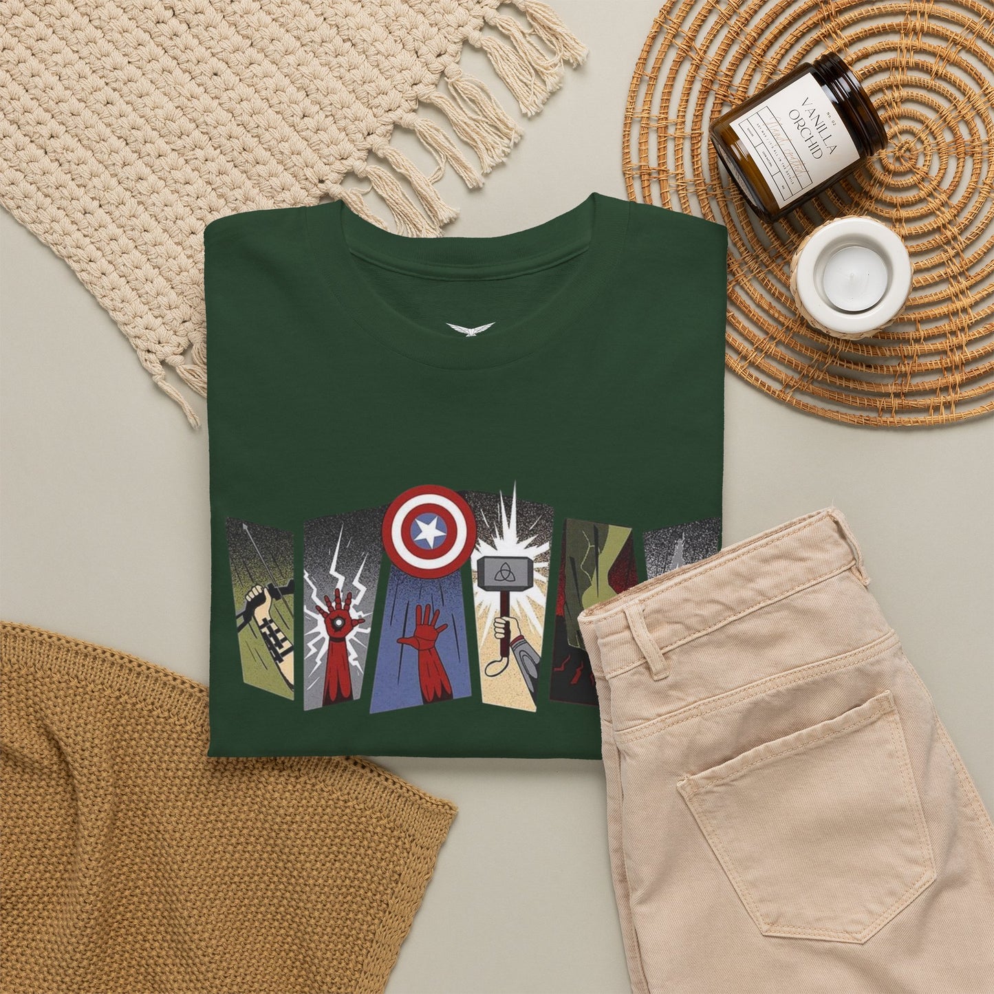 Superhero Minimalist Panel Design graphic tee - Velcrow