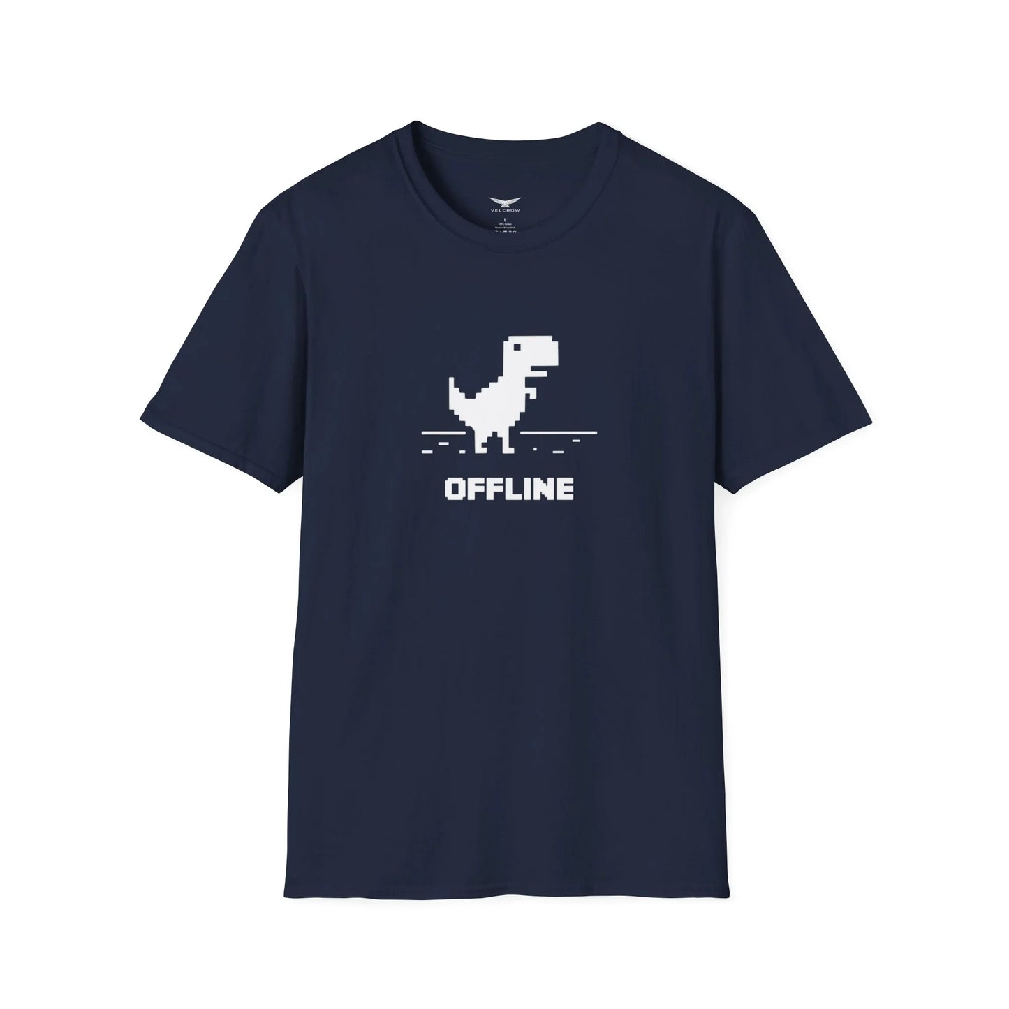 Offline Pixel Dino T-Shirt graphic tee - Velcrow