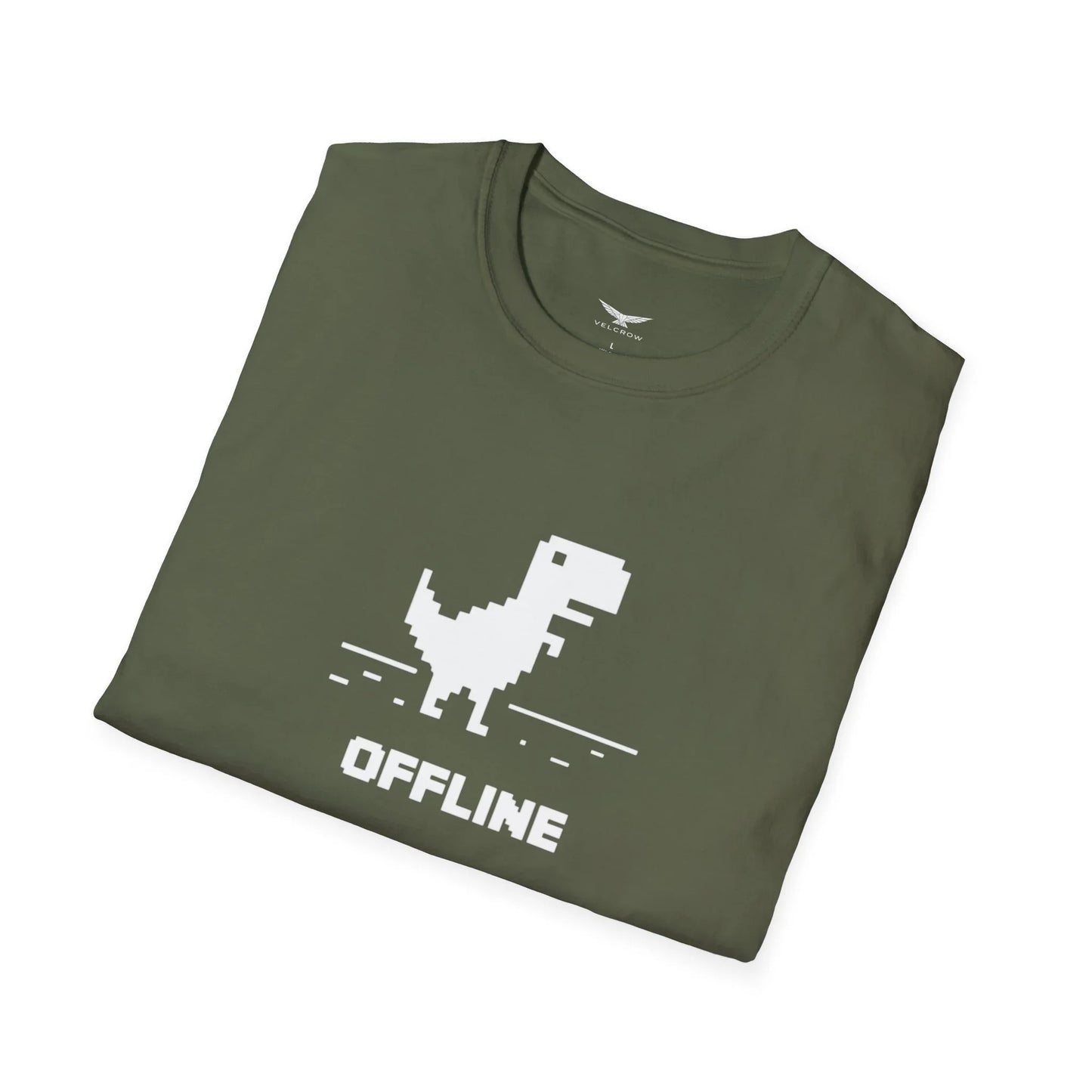 Offline Pixel Dino T-Shirt graphic tee - Velcrow