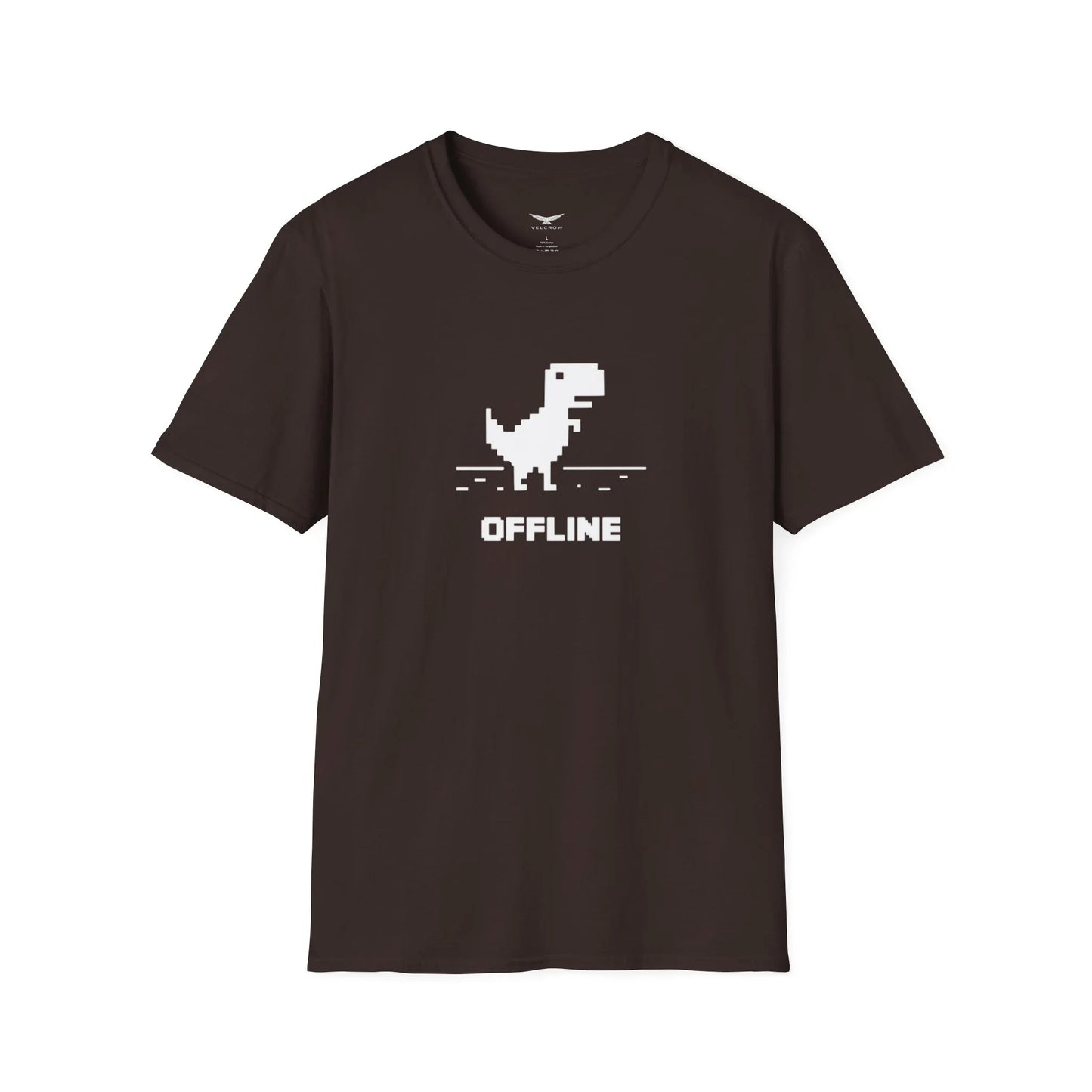 Offline Pixel Dino T-Shirt graphic tee - Velcrow