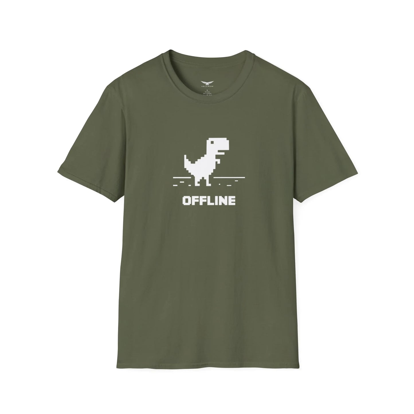 Offline Pixel Dino T-Shirt graphic tee - Velcrow