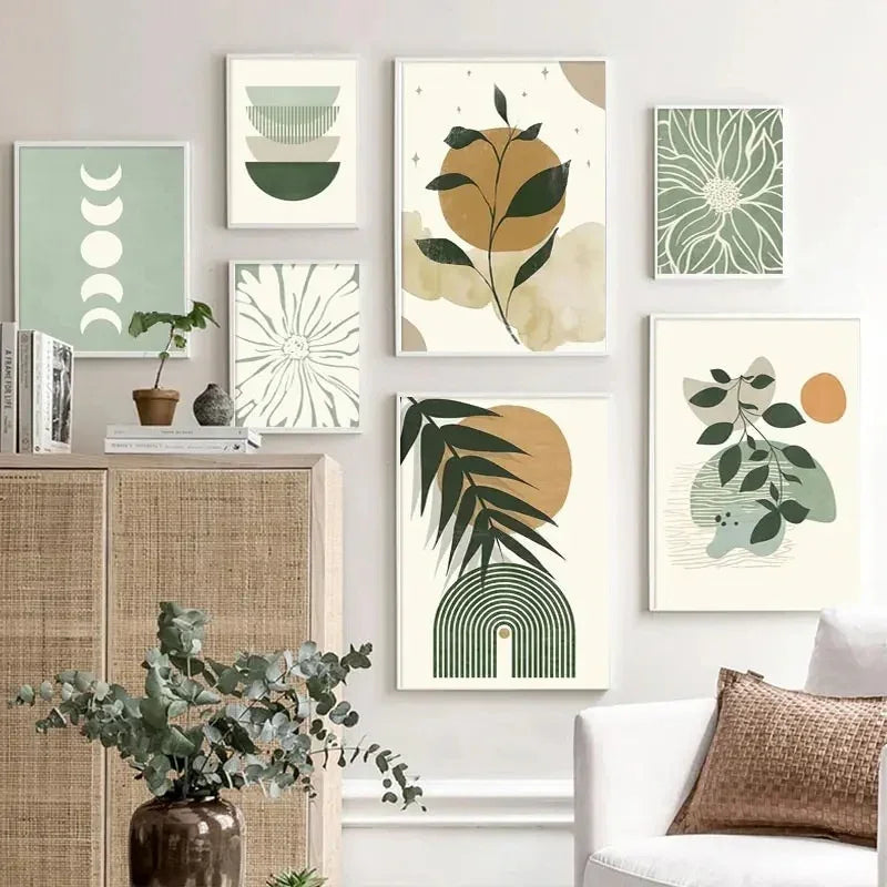 Green Plant Decorative Wall Painting – Modern Botanical Art for Home & Office Décor