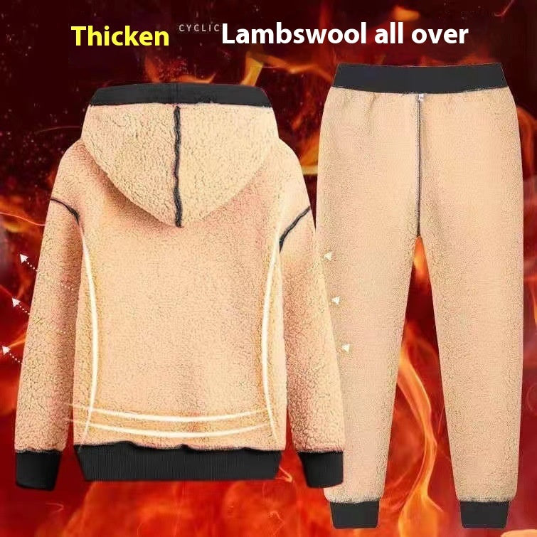 Velvet Padded Thickened Sweater Men's Cardigan Hooded Coat