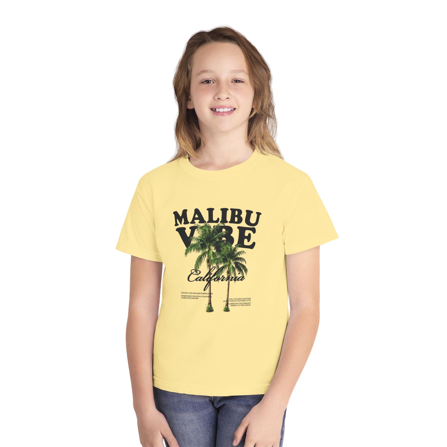 Malibu Vibe Youth Tee — California Palm Tree Graphic graphic tee - Velcrow