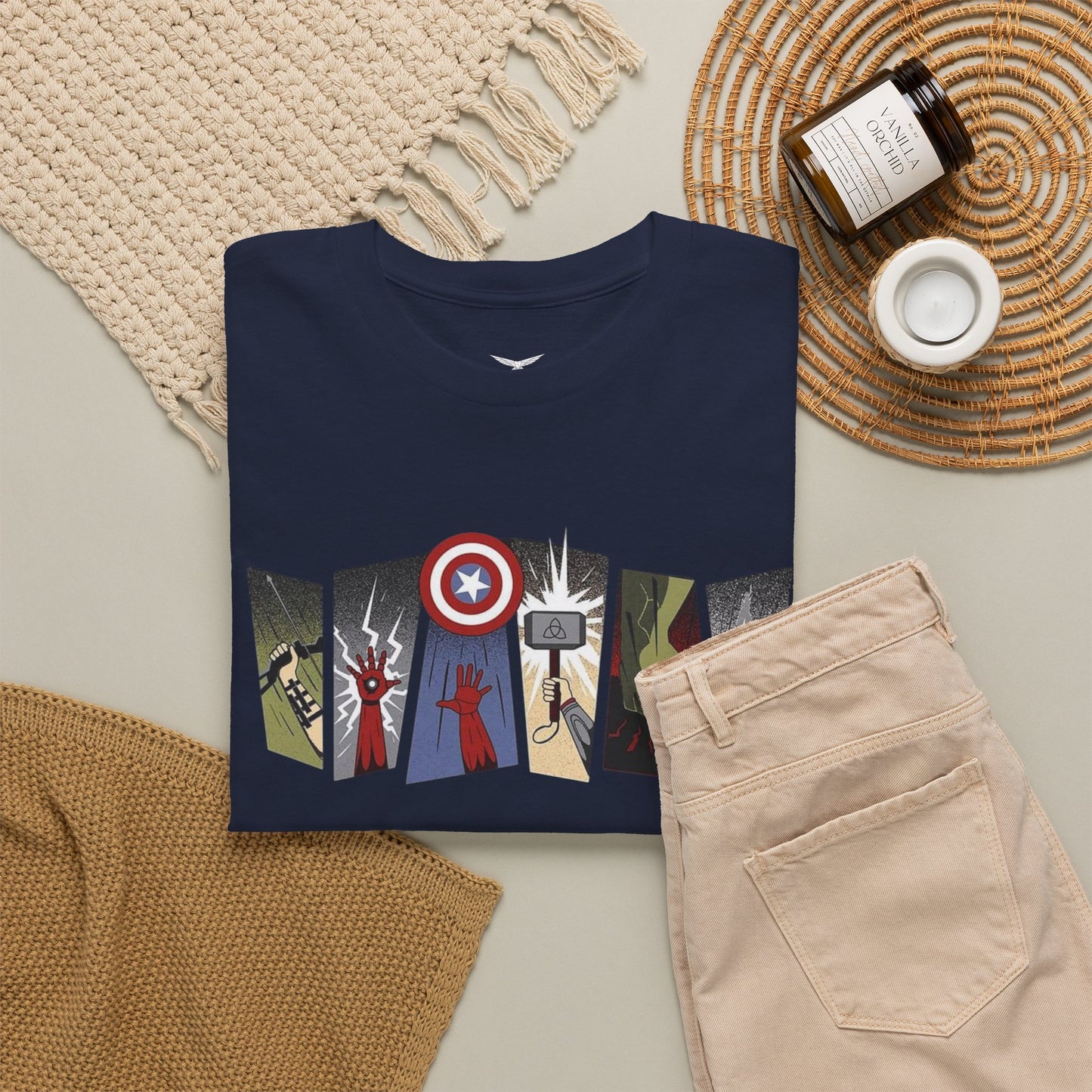 Superhero Minimalist Panel Design graphic tee - Velcrow