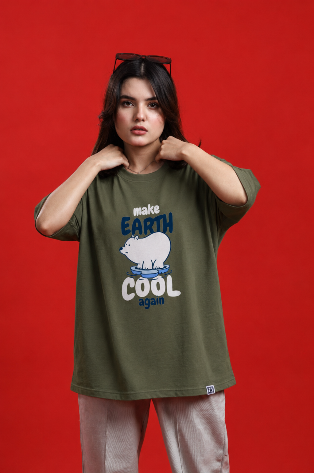 Earth Day Polar Bear 'Keep Earth Cool' T-Shirt graphic tee - Velcrow