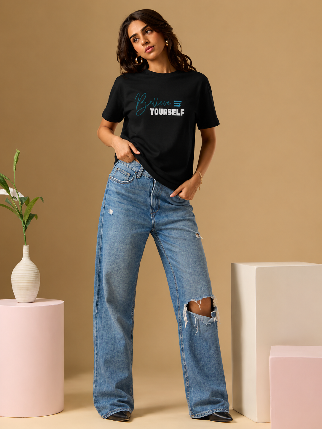 Believe Yourself Crew Tee — Inspirational T‑Shirt graphic tee - Velcrow