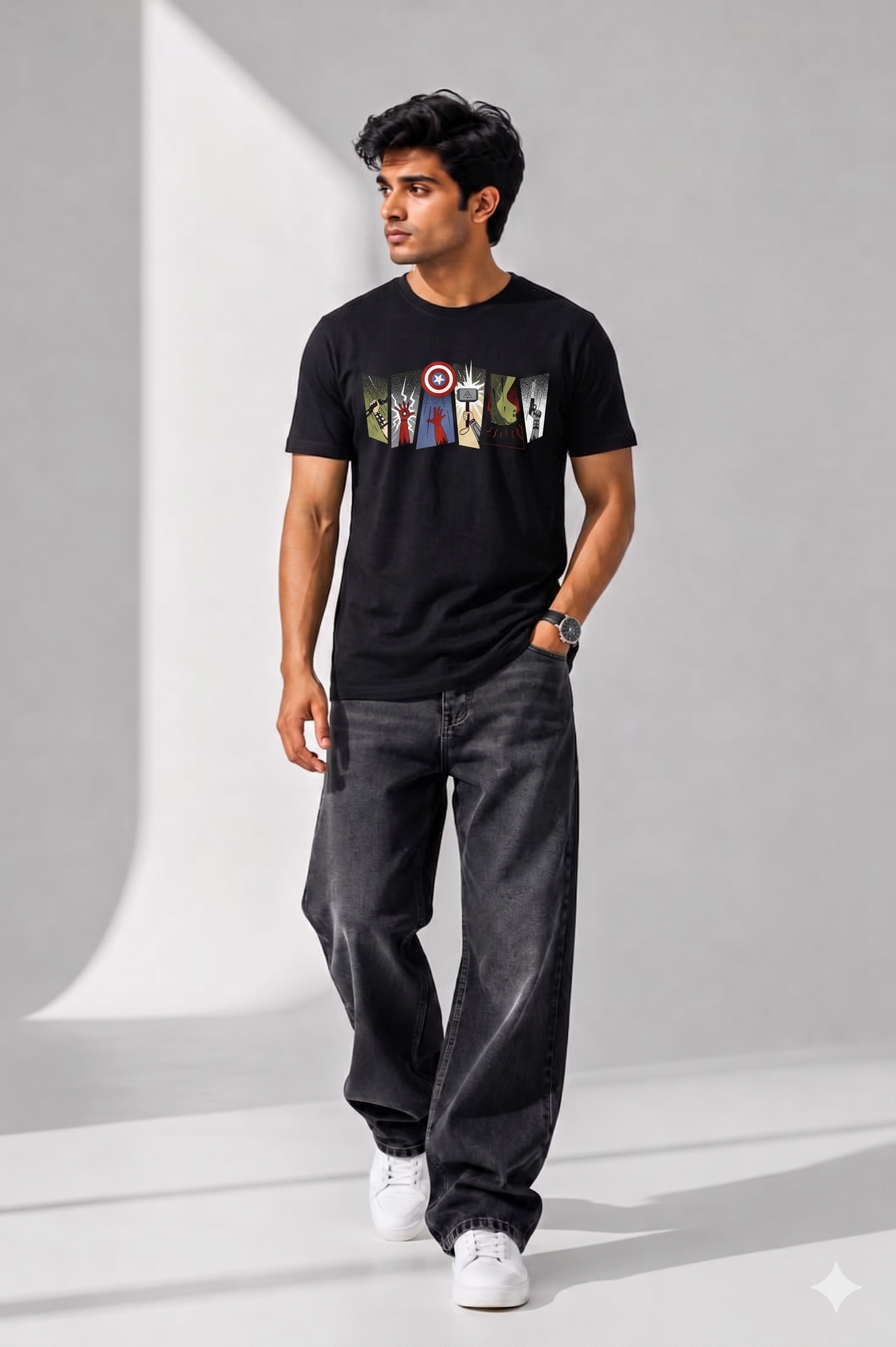 Superhero Minimalist Panel T-Shirt | Comic Graphic Tee for Men & Women graphic tee - Velcrow