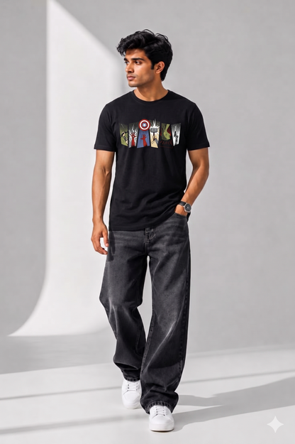 Superhero Minimalist Panel T-Shirt | Comic Graphic Tee for Men & Women