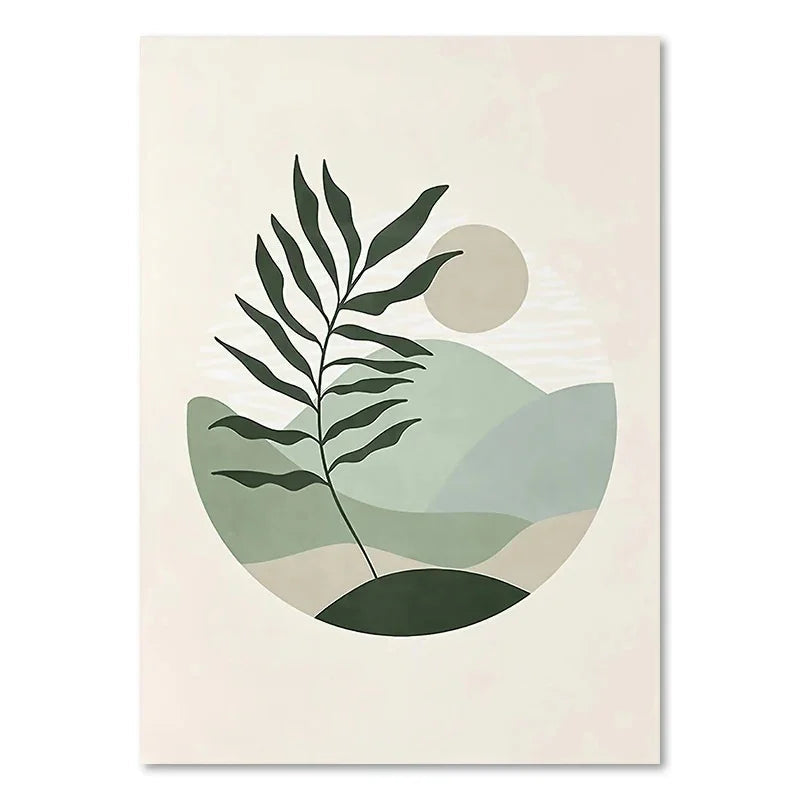 Green Plant Decorative Wall Painting – Modern Botanical Art for Home & Office Décor